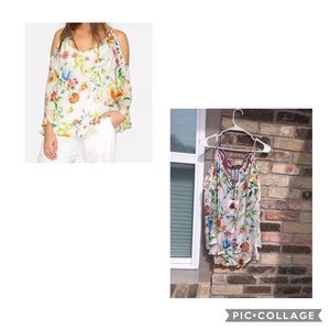 Johnny Was Fusion Cold Shoulder Top Size Large New